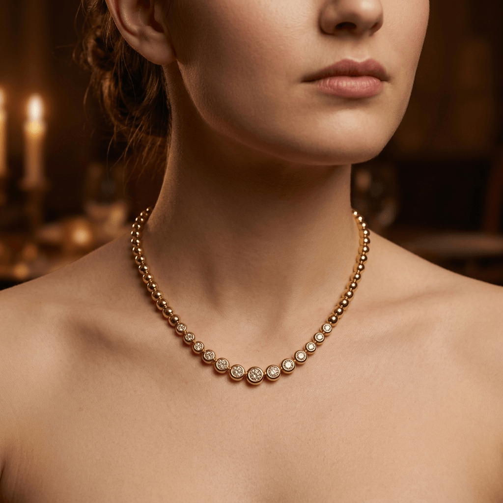CZ Bezeled Half Tennis Necklace