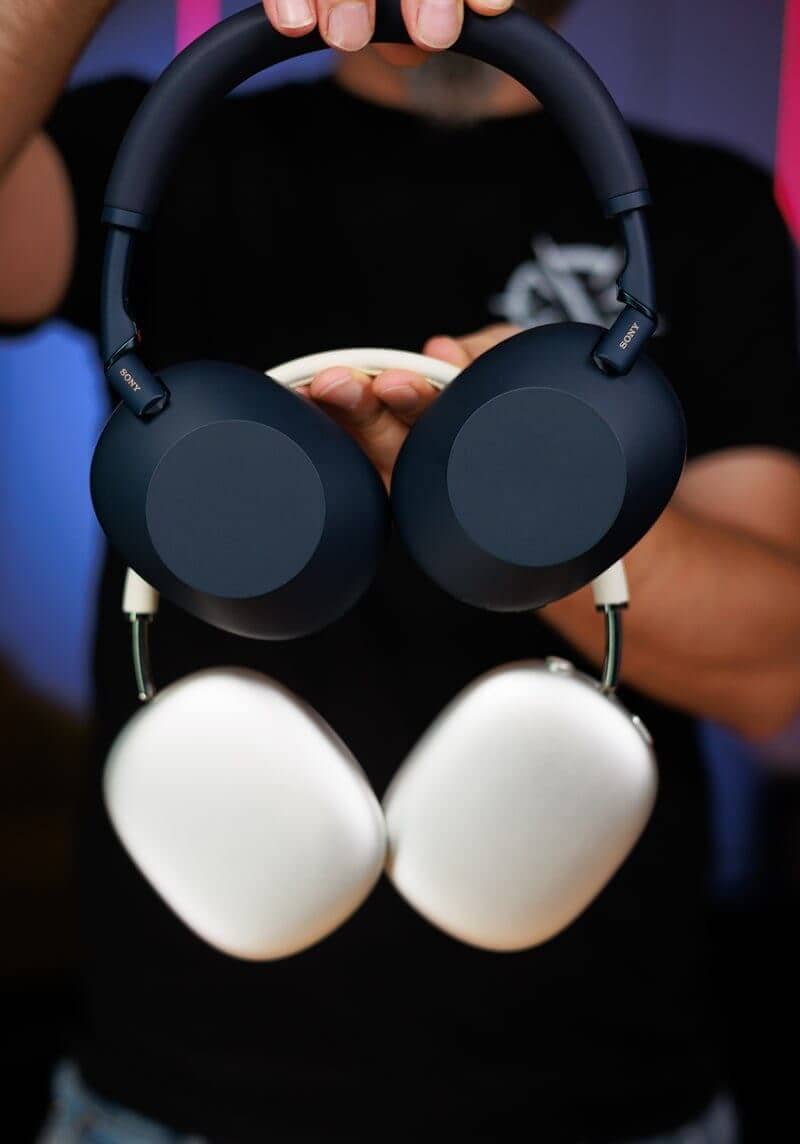 Sony WH-1000XM6 and Apple AirPods Max side by side