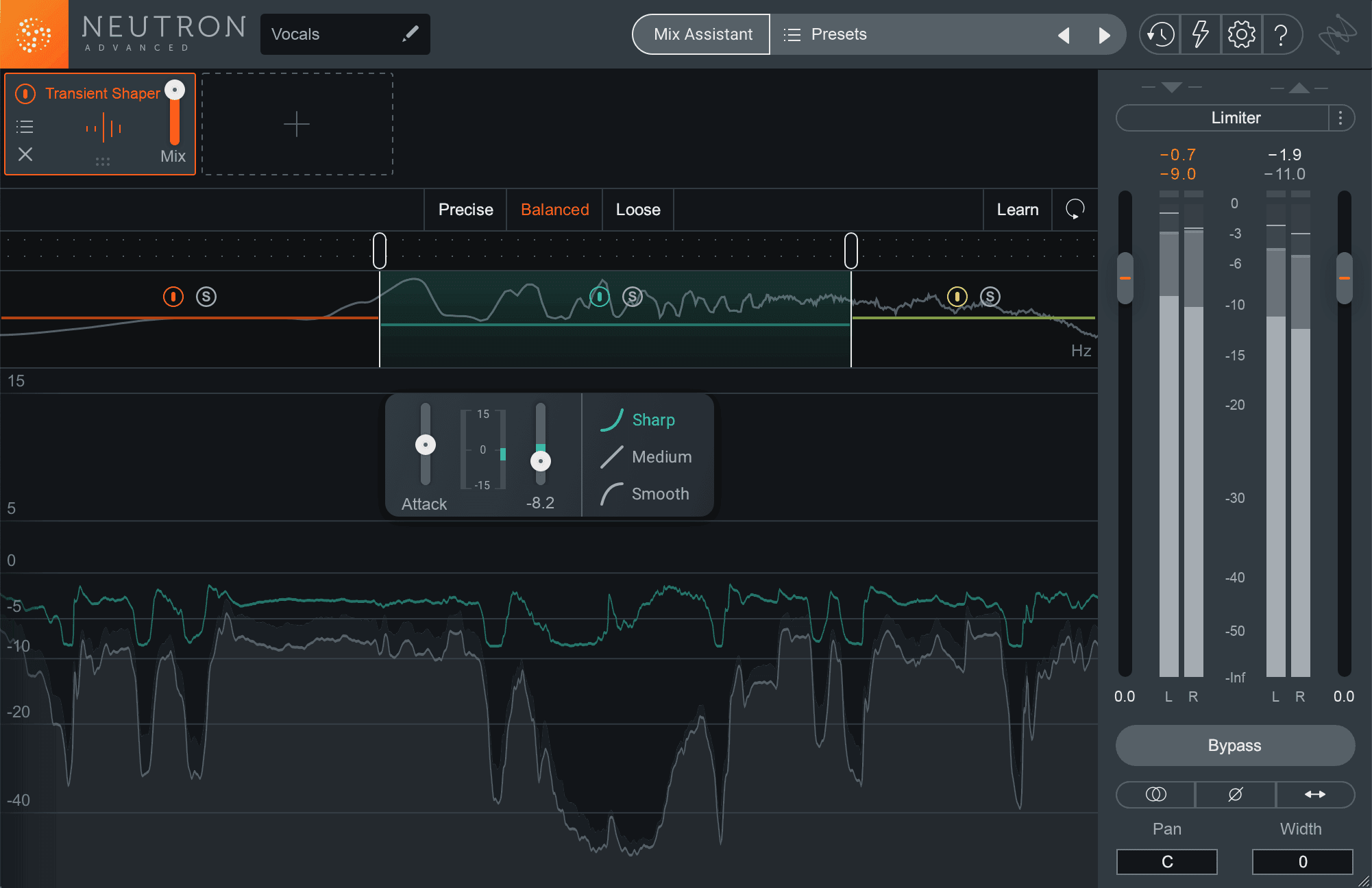 Smoothing out room reflections with Neutron's Transient Shaper