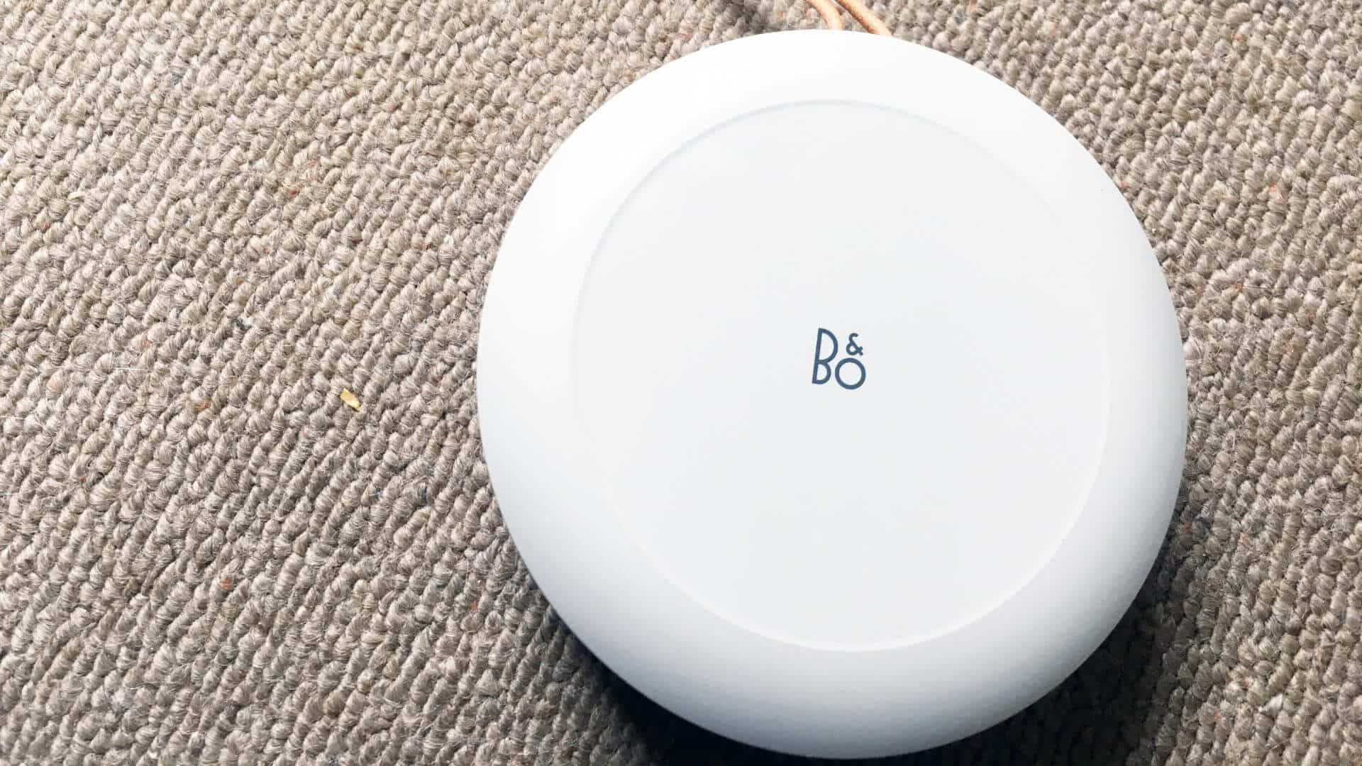 Minimalist control buttons on Bang & Olufsen Beosound A1 2nd Gen