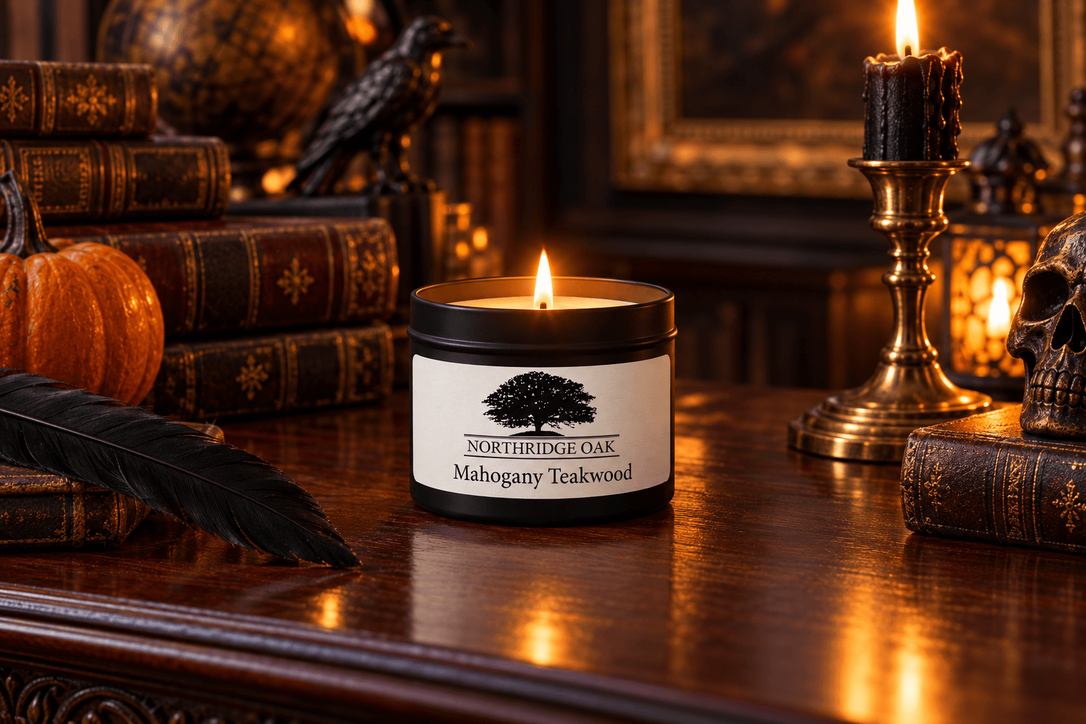 Raven’s Curse Candle Mood: Mahogany Teakwood After Dark