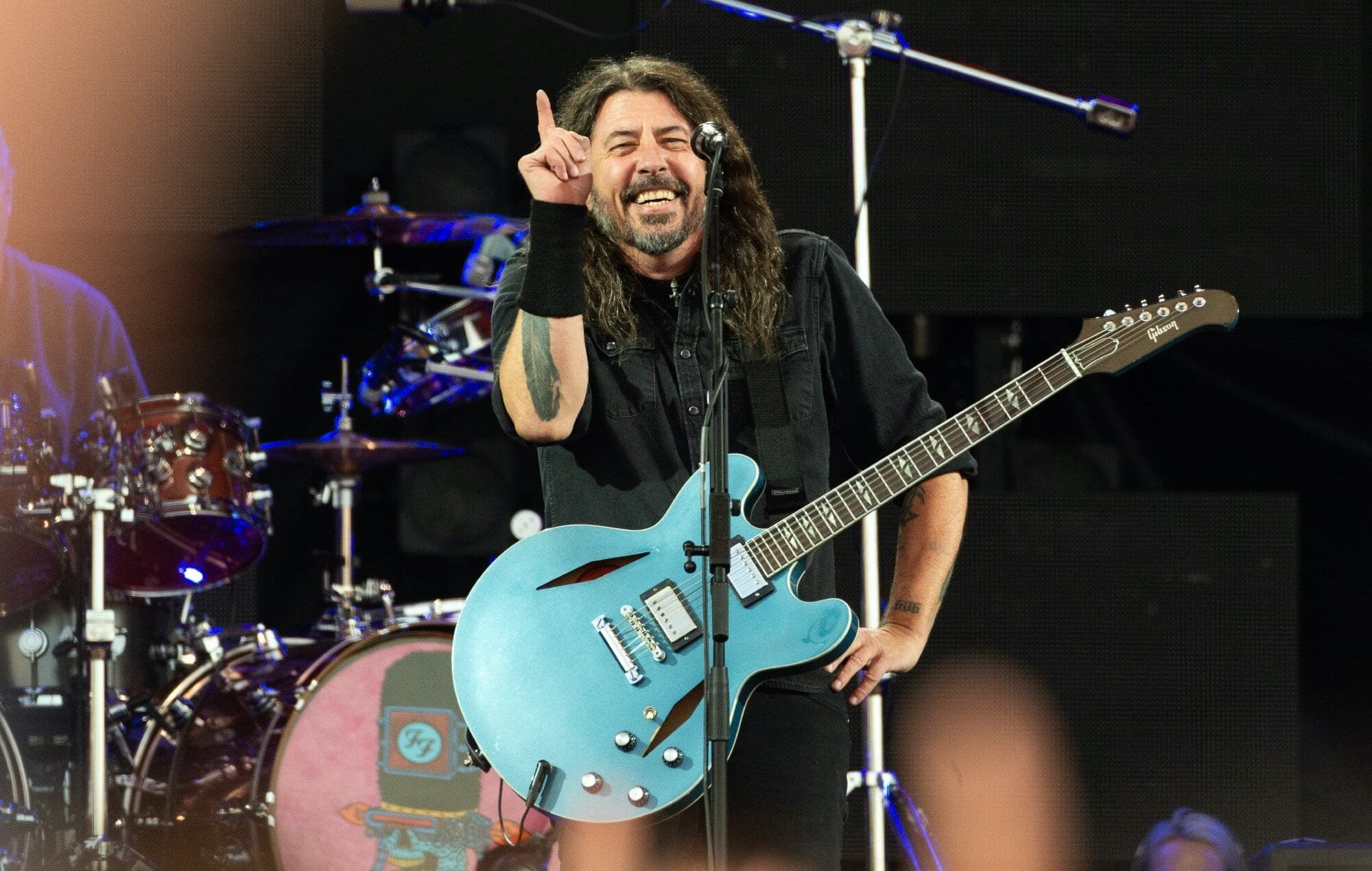 Dave Grohl performing live on stage with Foo Fighters