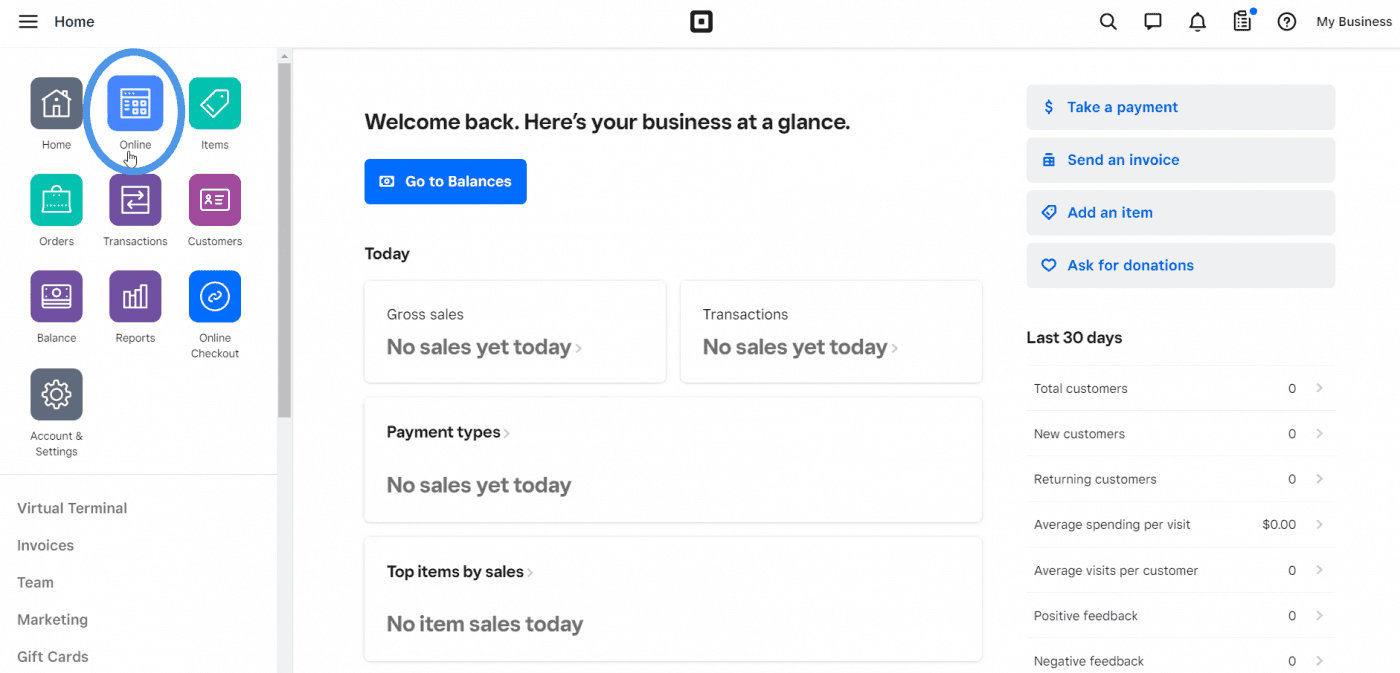 Square dashboard online