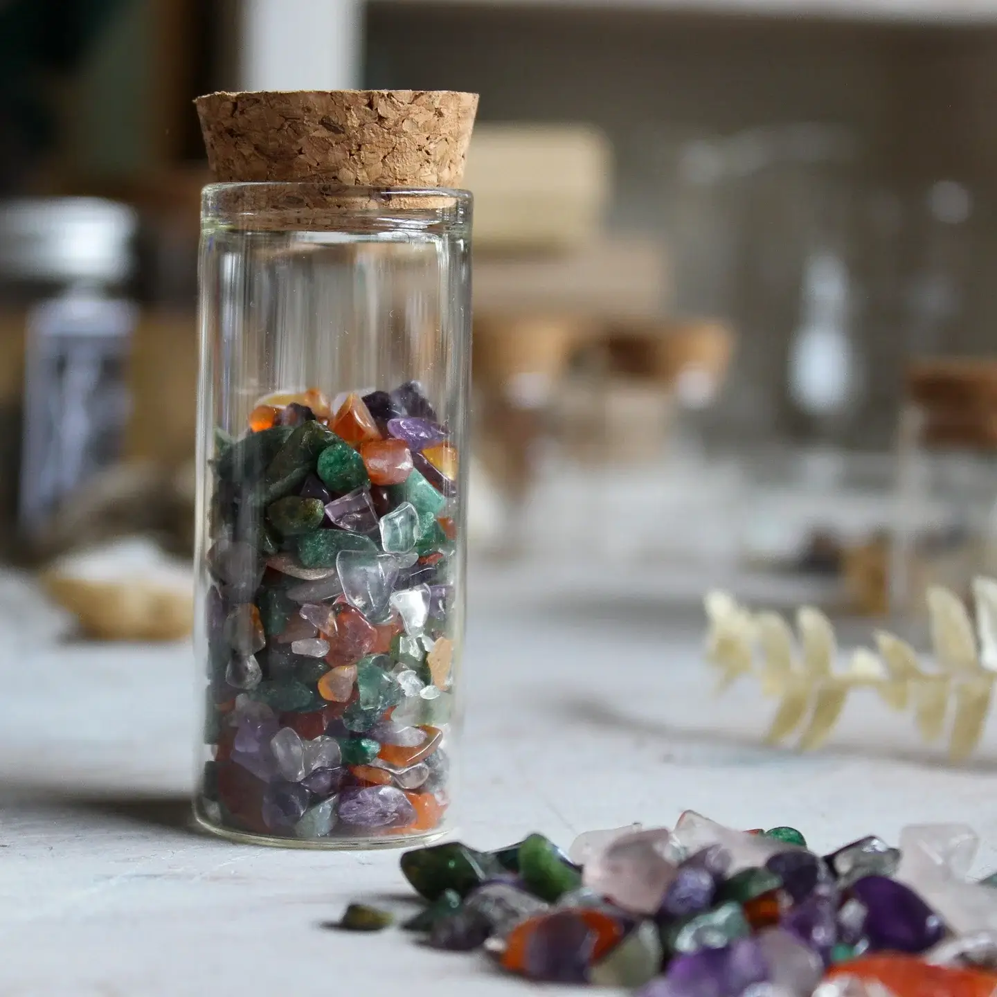 Glass Jars Uvite Crystals