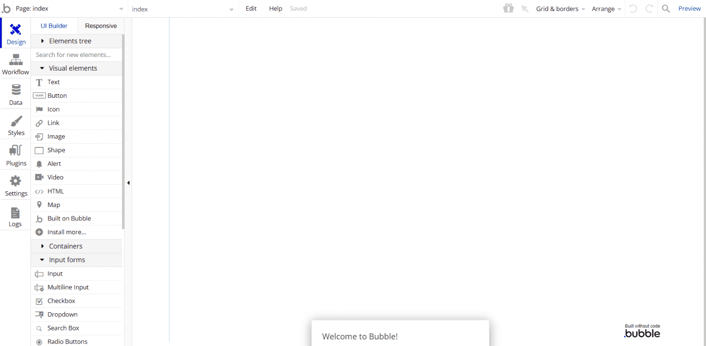 Bubble design graphical interface