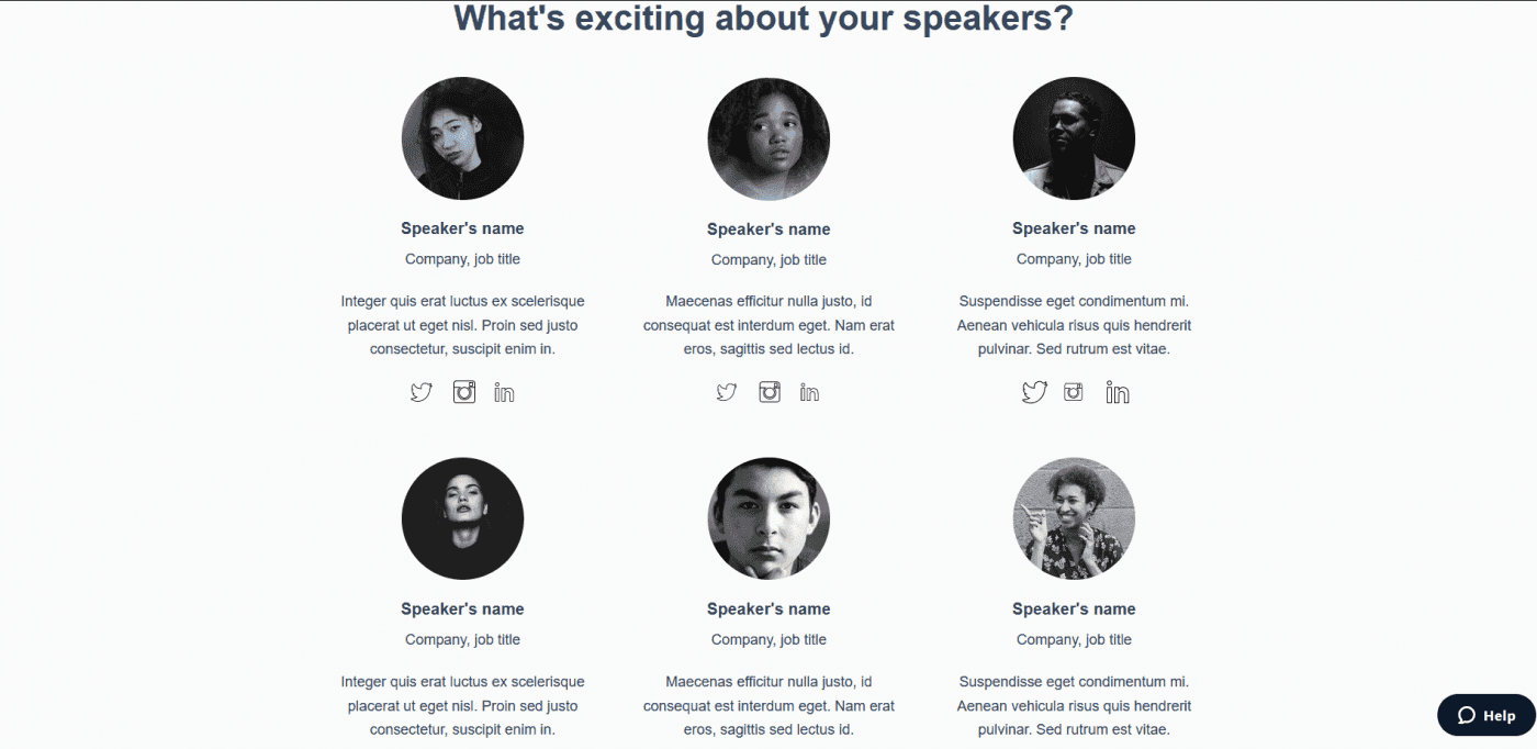 Instapage template event registration one