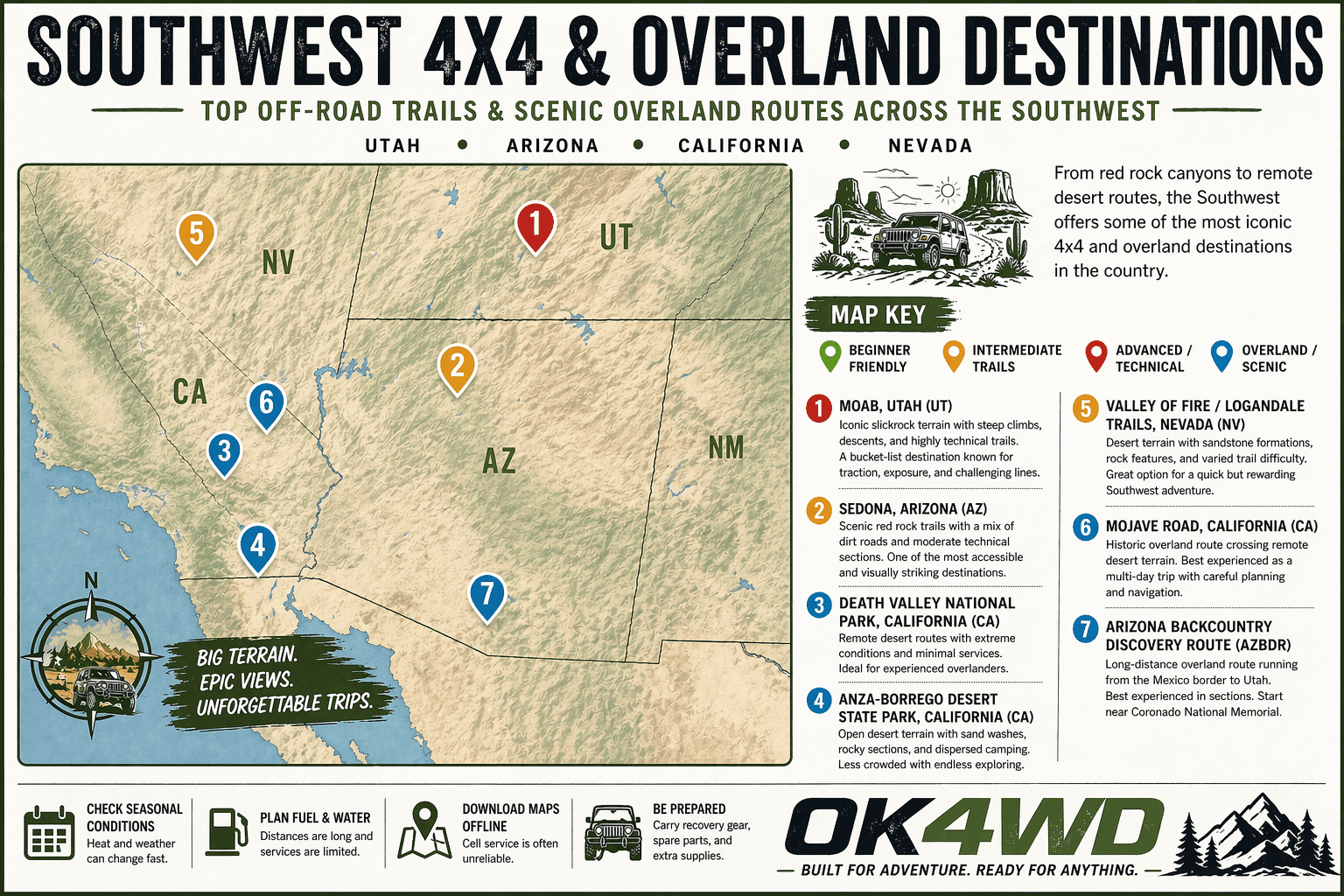 Best Off-Road Trails & Overland Routes in the Southwest