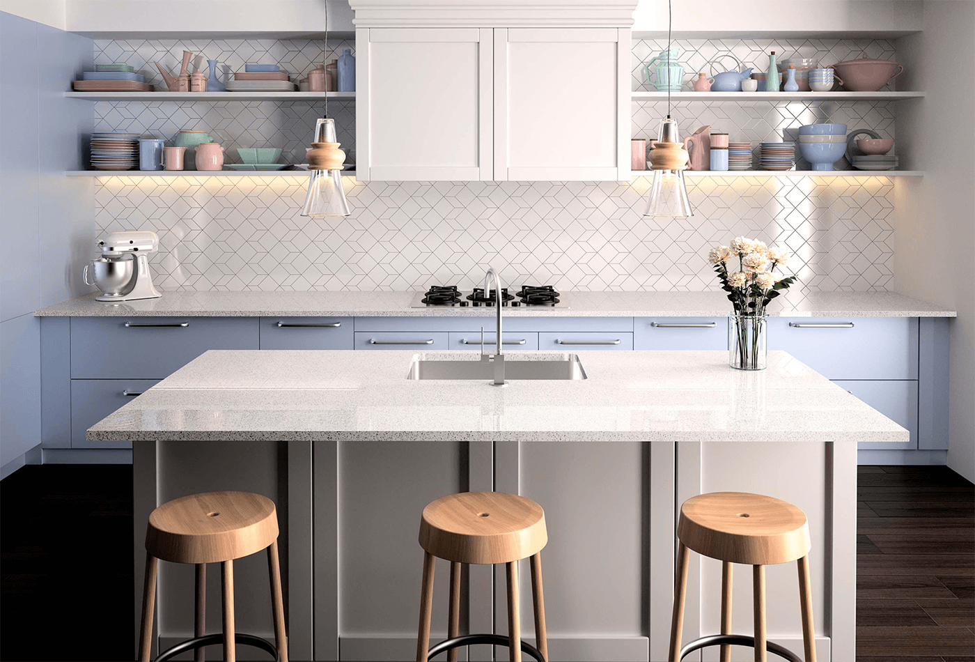 White Stellar Blanco 13 Silestone﻿; Reflects Perfection
