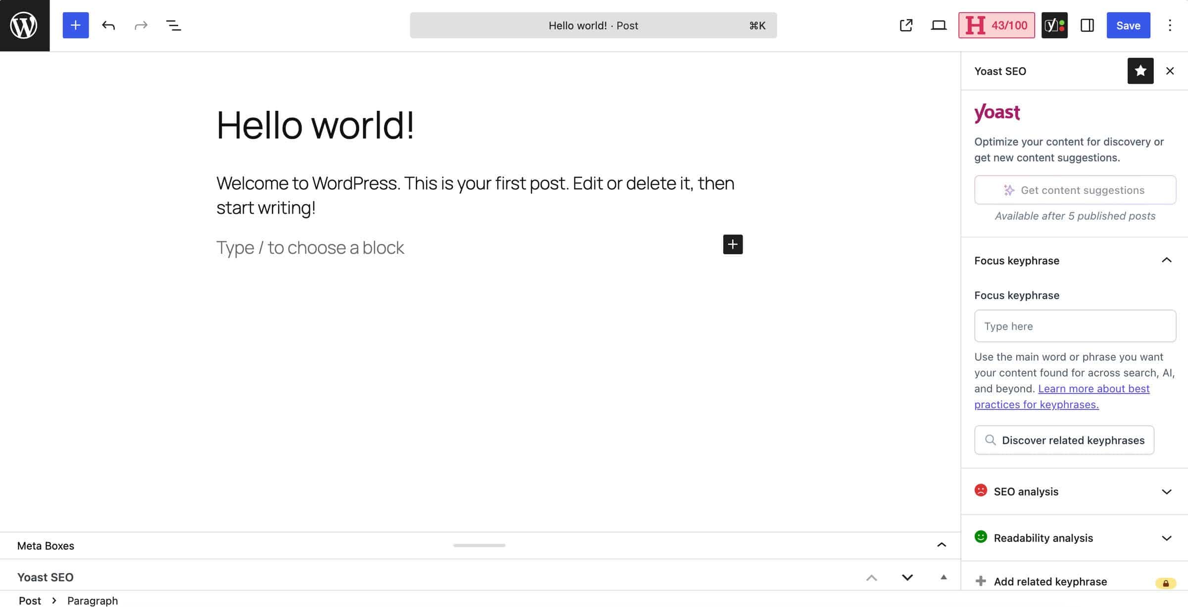 Yoast SEO plugin for WordPress