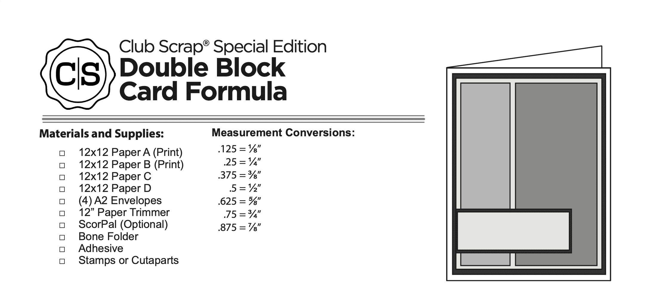 Double Block Card Formula Sketch