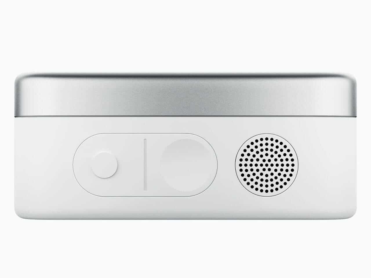 Plaud One earbuds shown with their compact charging case