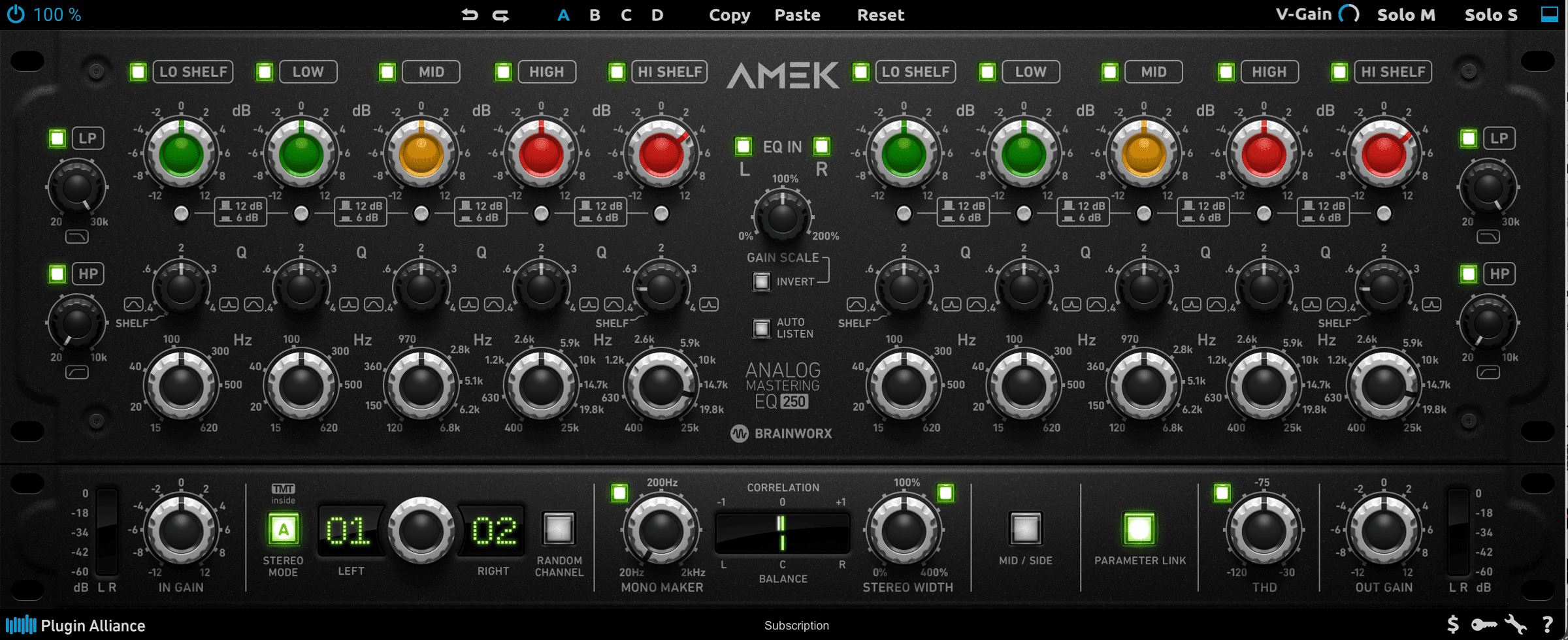 Using AMEK EQ 250 for further sparkle and boost