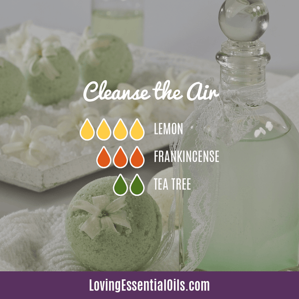 Cleanse the Air diffuser blend with lemon, frankincense and tea tree