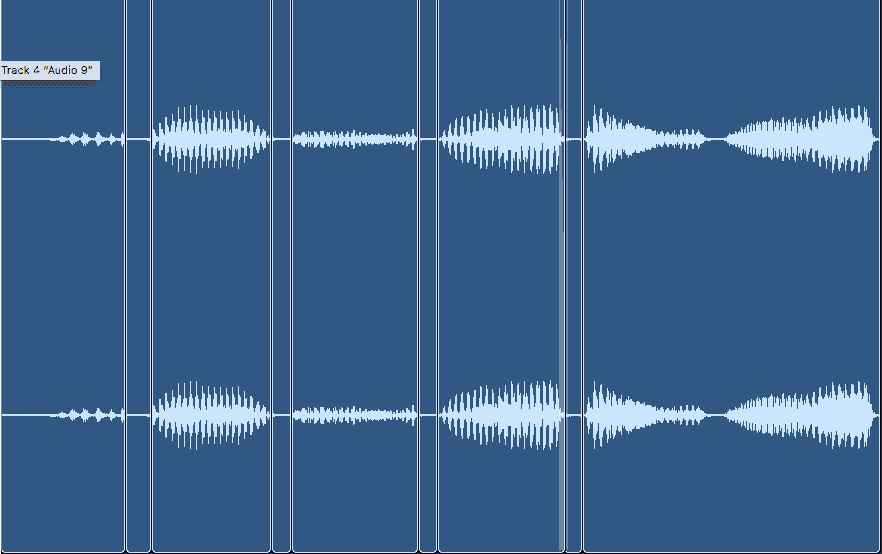 Separated audio regions
