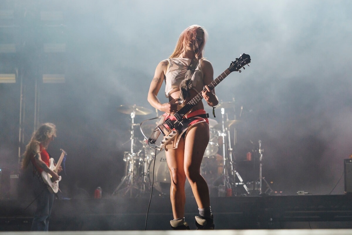 Rhian Teasdale of Wet Leg performs in concert during Primavera Sound 2026 festival at Parc Del Forum on June 03, 2026, in Barcelona, Spain.
