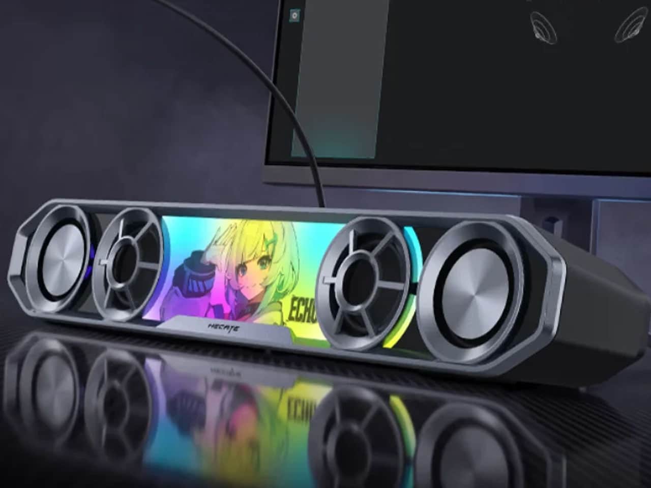 Edifier Hecate G2000 Bar in a complete desktop gaming setup