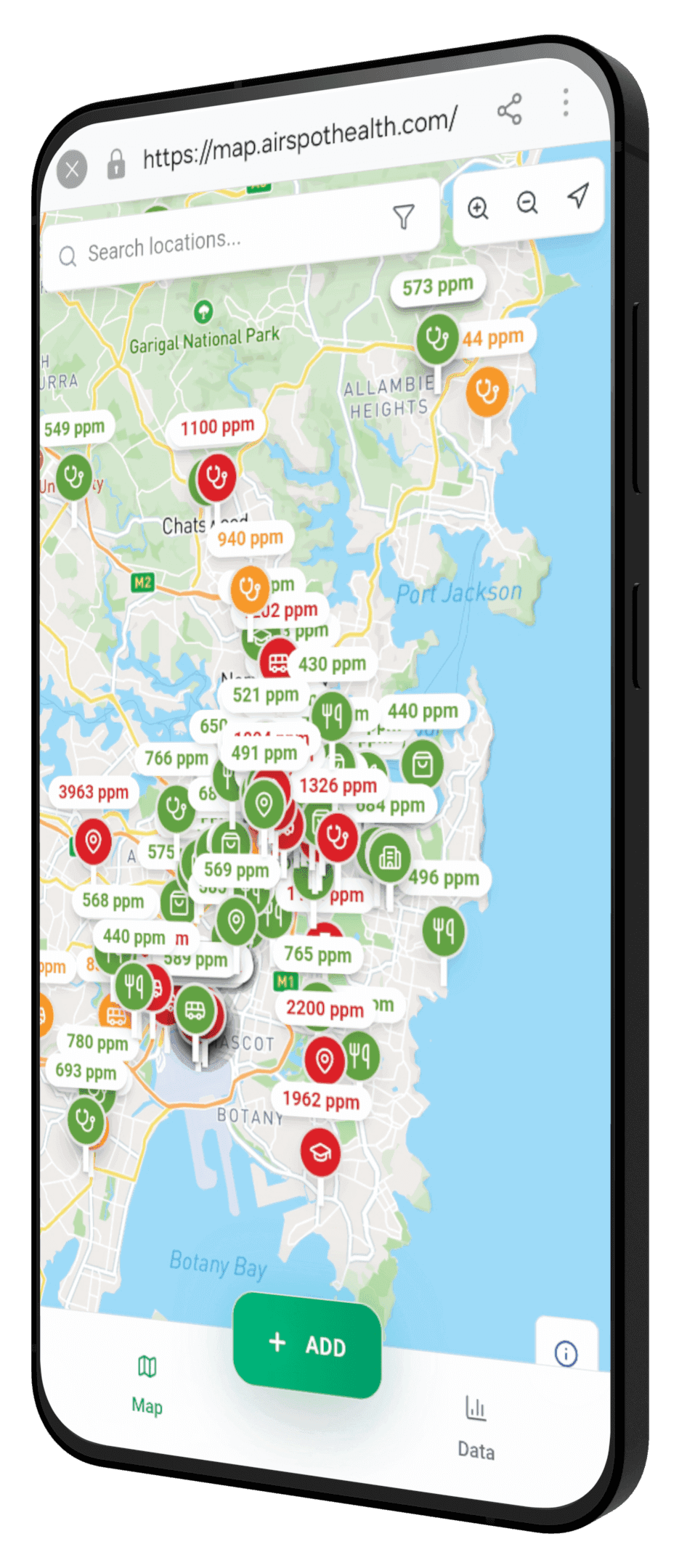 AirSpot Fresh Indoor Air CO₂ Map