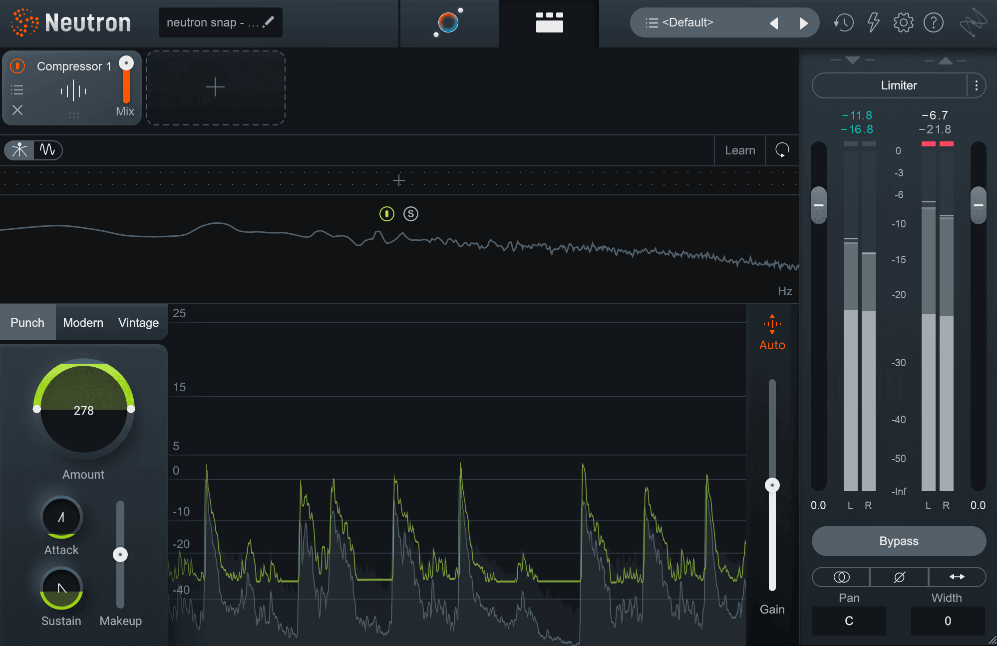 Using Punch mode in Neutron's compressor for snap