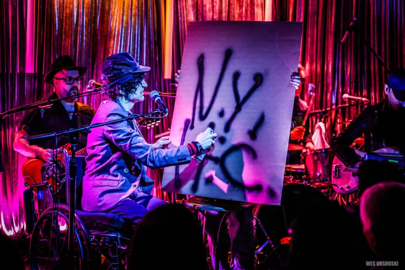 Jesse Malin onstage at Bowery Palace