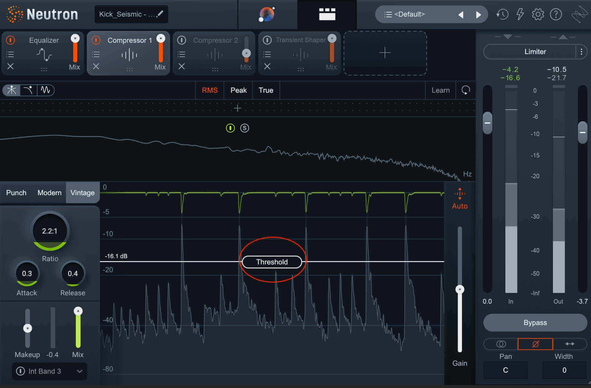 Threshold setting in Neutron compressor