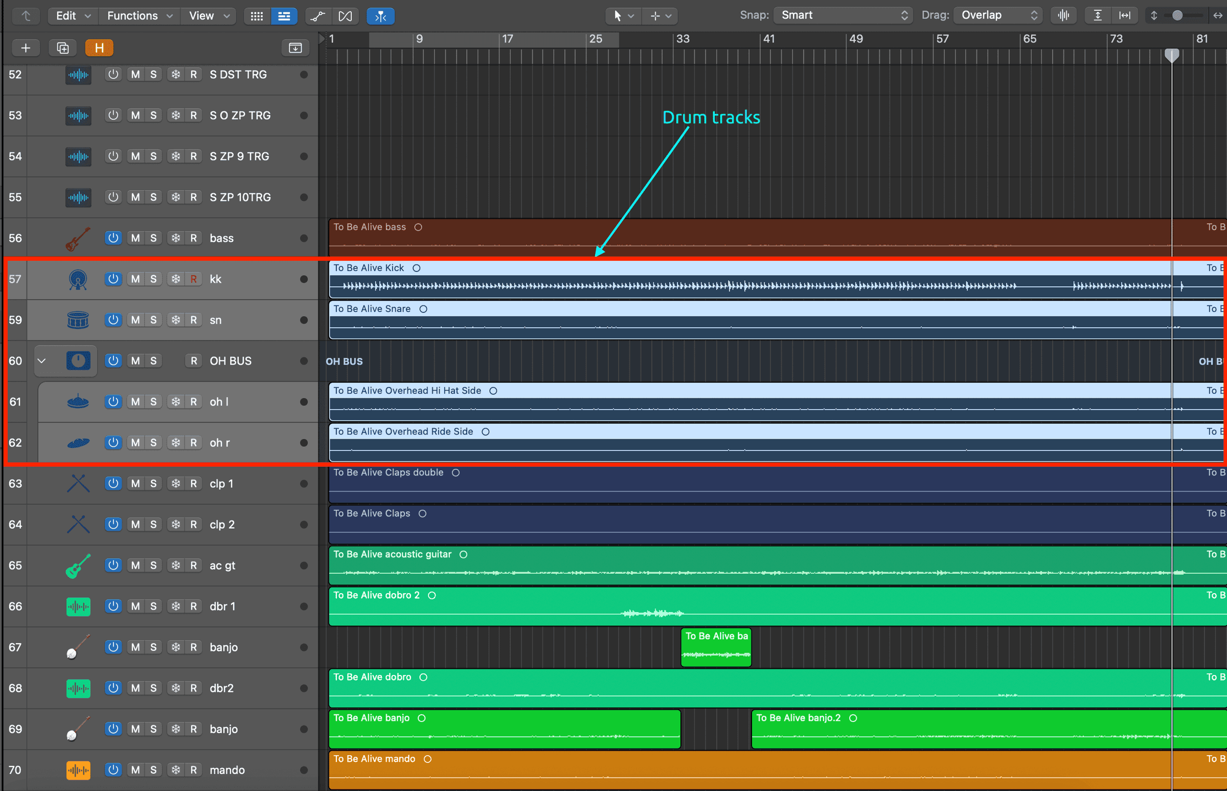 Screenshot 1 - Highlighted Drum Tracks.png