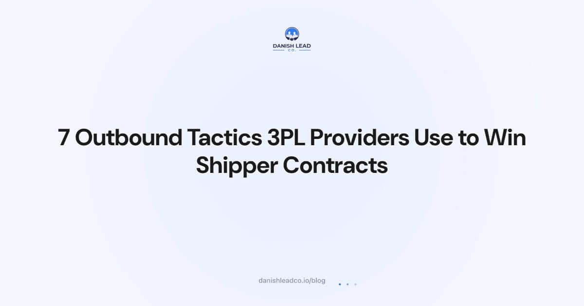 7 Outbound Tactics 3PL Providers Use to Win Shipper Contracts
