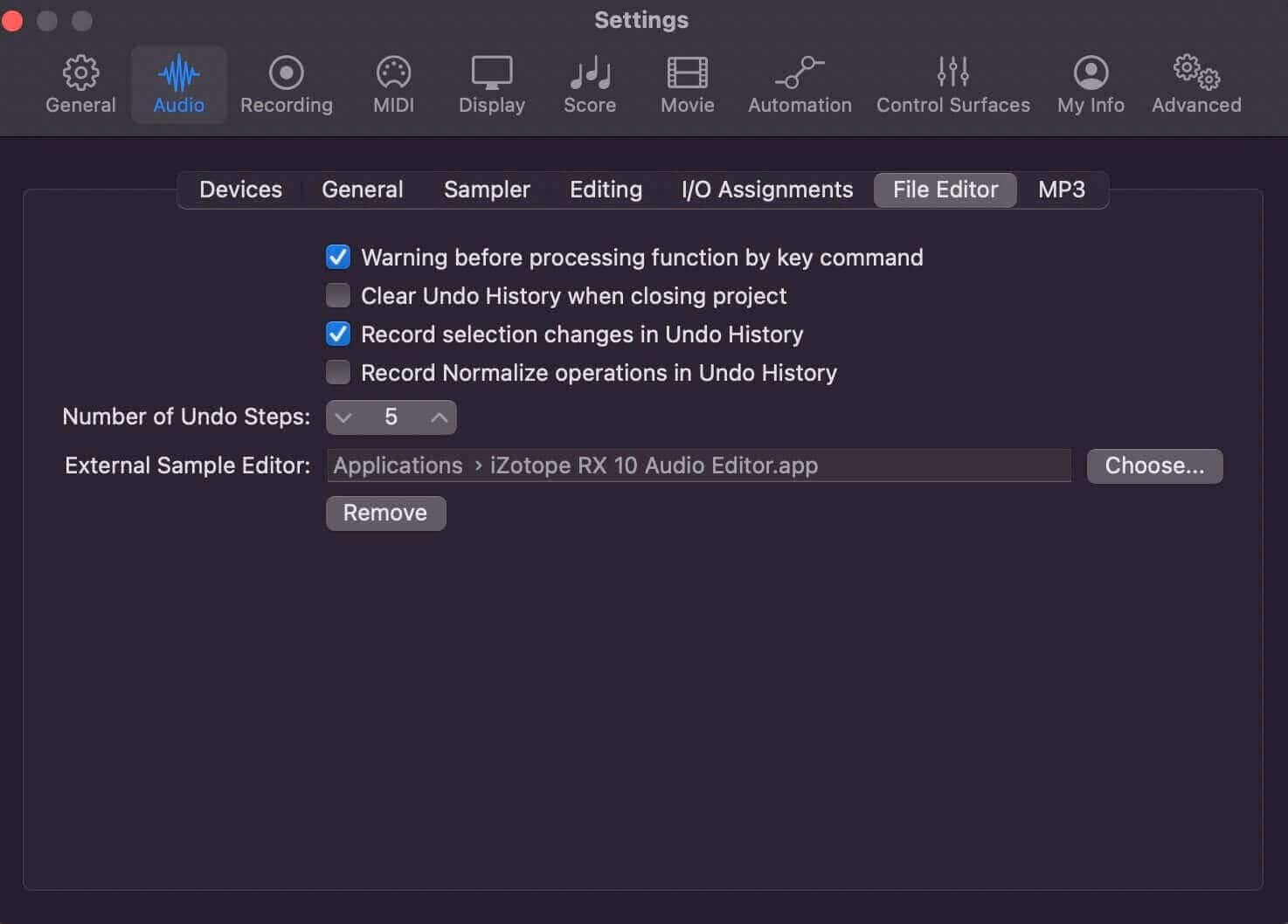 External file editor