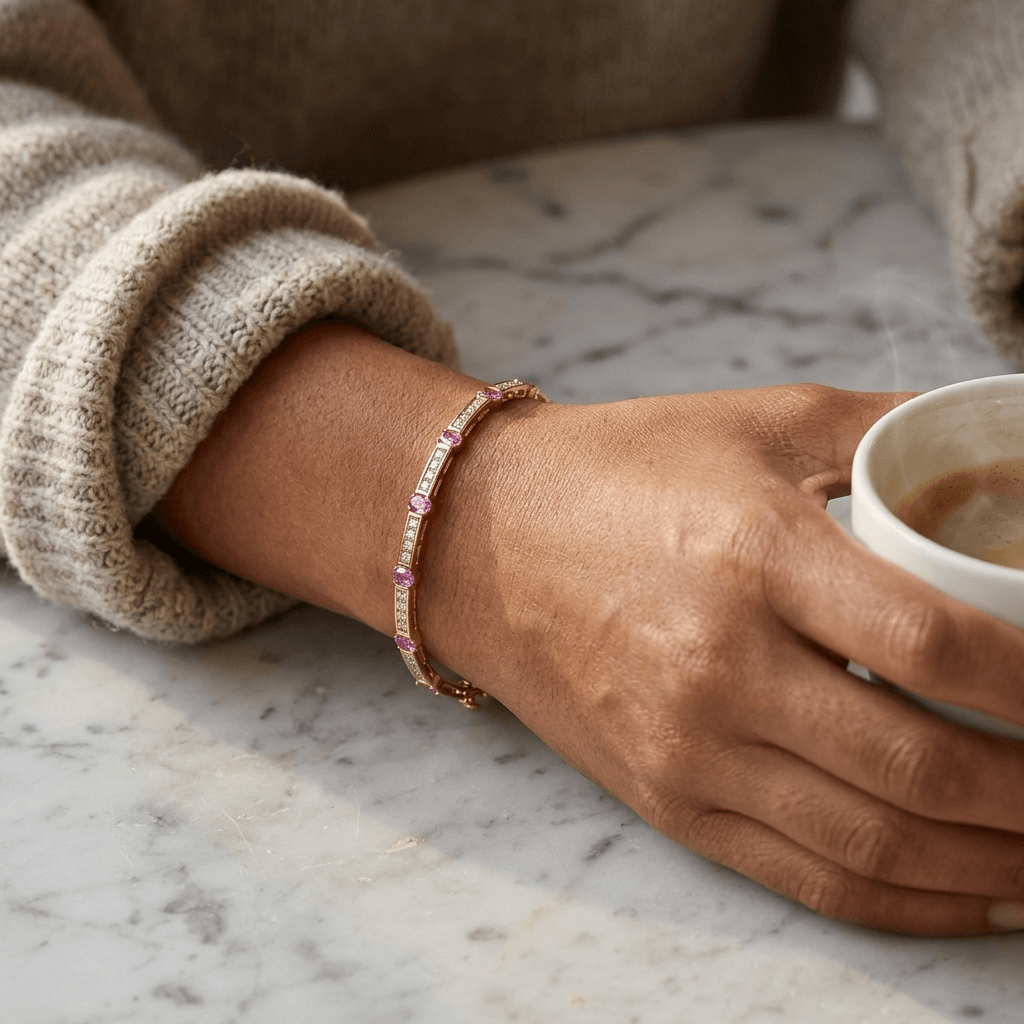 CZ Colored Class Channel Set Bangle
