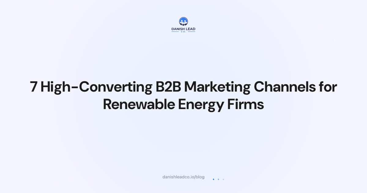 7 High-Converting B2B Marketing Channels for Renewable Energy Firms