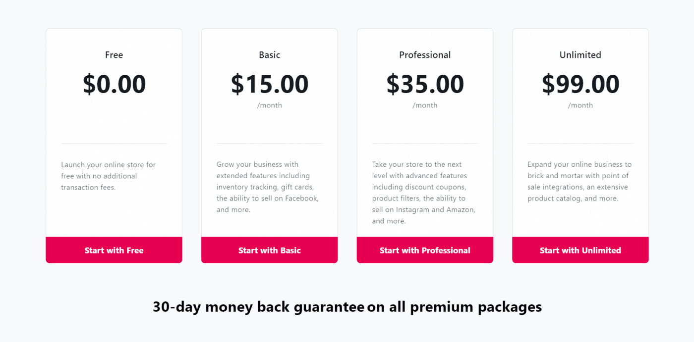 Yola vs WordPress: Yola online store pricing