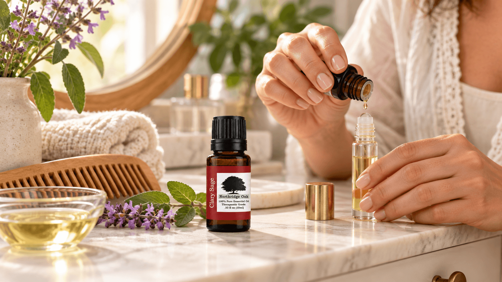 Clary Sage Essential Oil for Skin, Hair & Natural Perfume