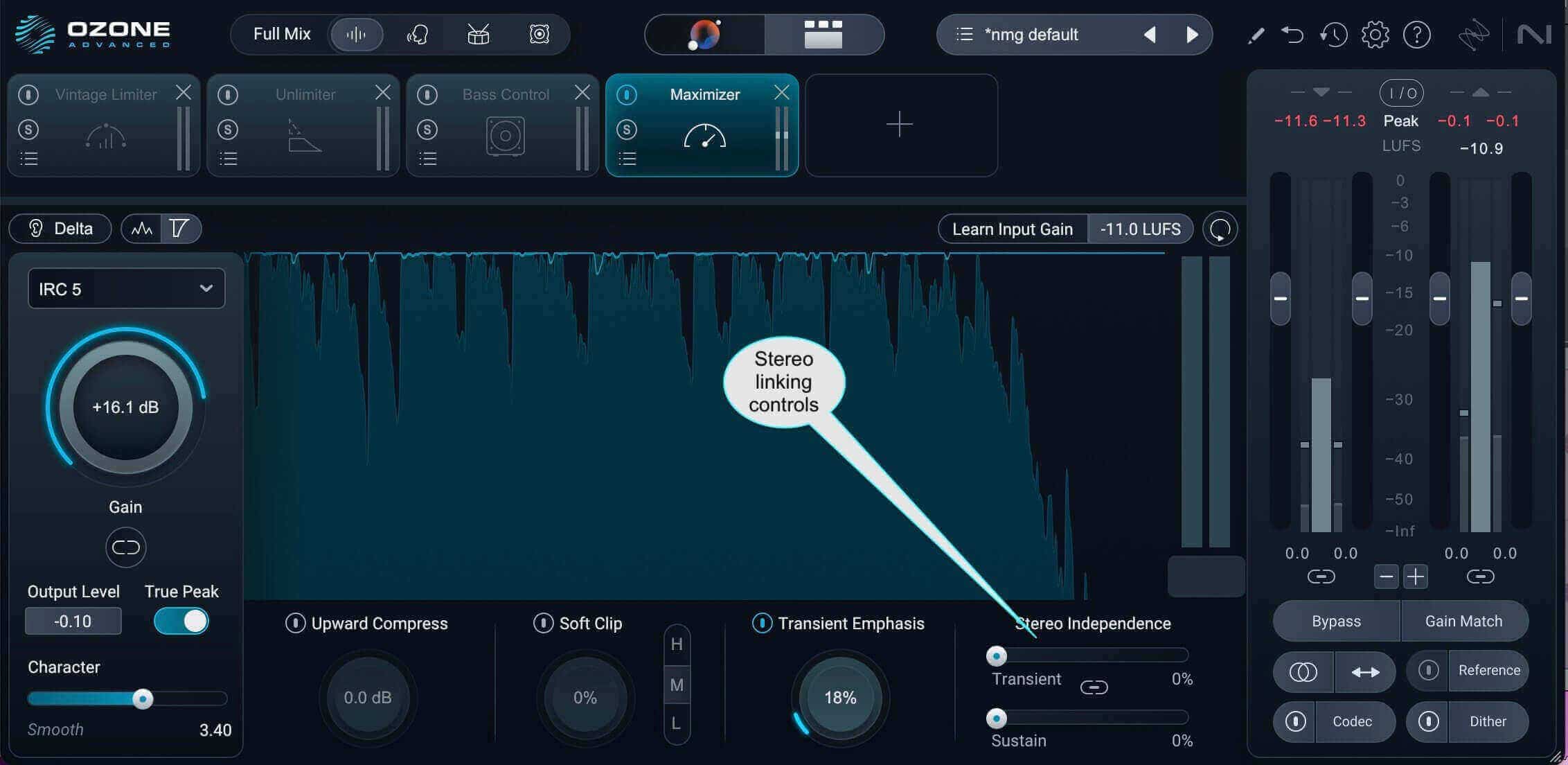 Stereo independence in Ozone Maximizer