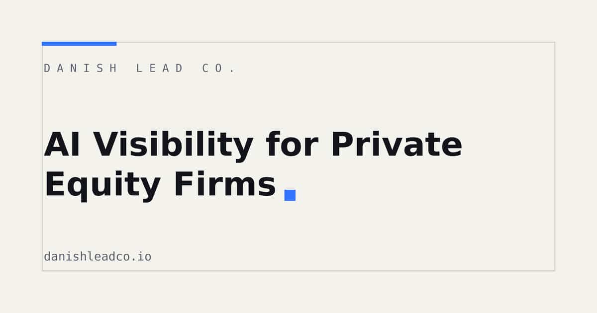 AI Visibility for Private Equity Firms: Why It Matters Now