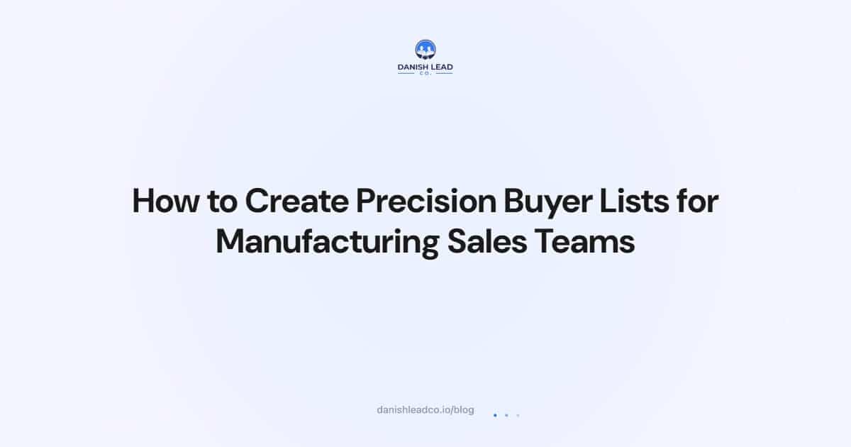 How to Create Precision Buyer Lists for Manufacturing Sales Teams