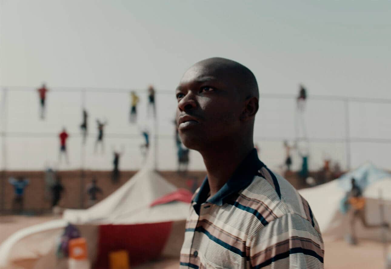A poignant scene showcasing the emotional weight of migration.