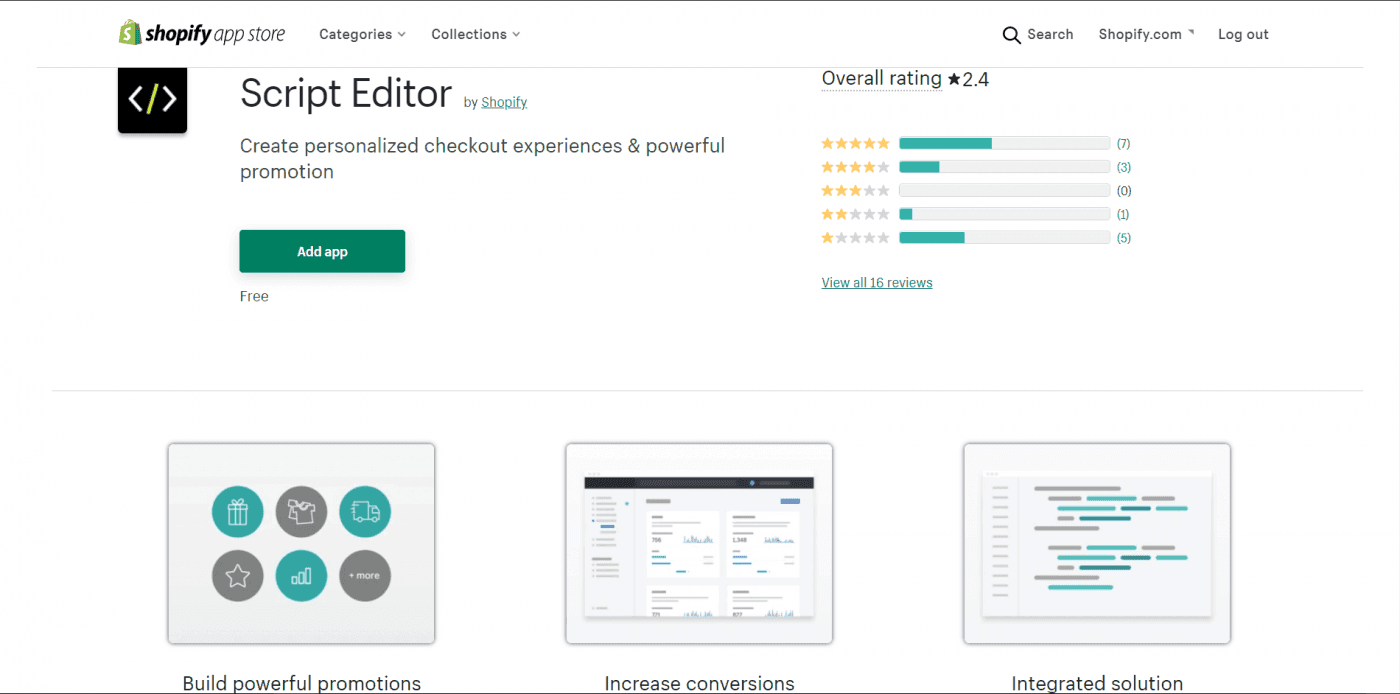 Shopify Plus Script Editor
