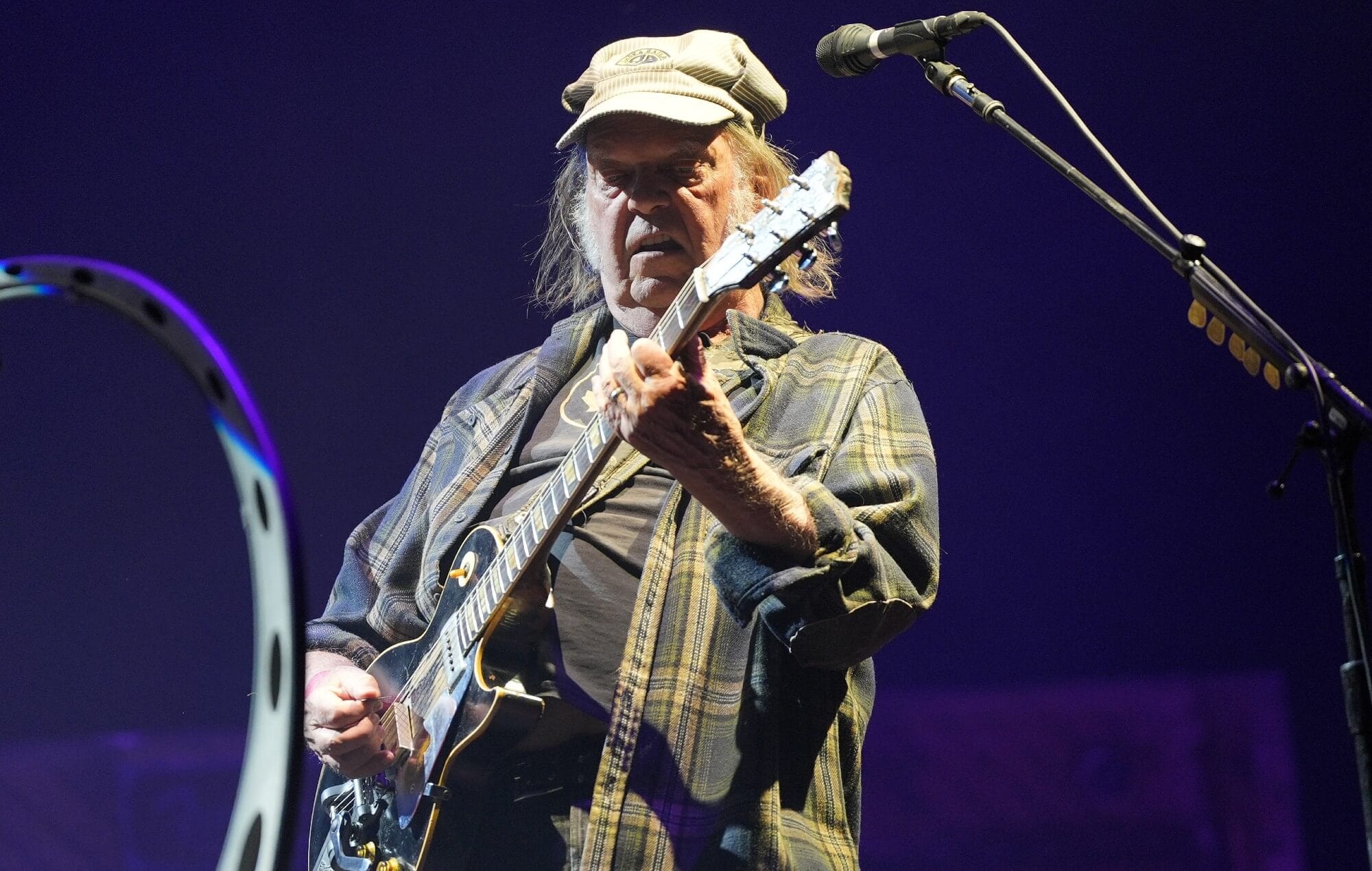 Neil Young on Pyramid Stage Glastonbury 2025