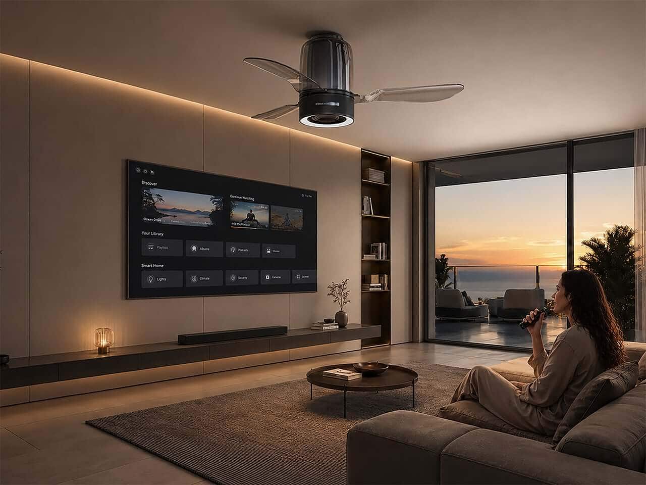 WindGroove AirFi One ceiling fan with integrated speaker