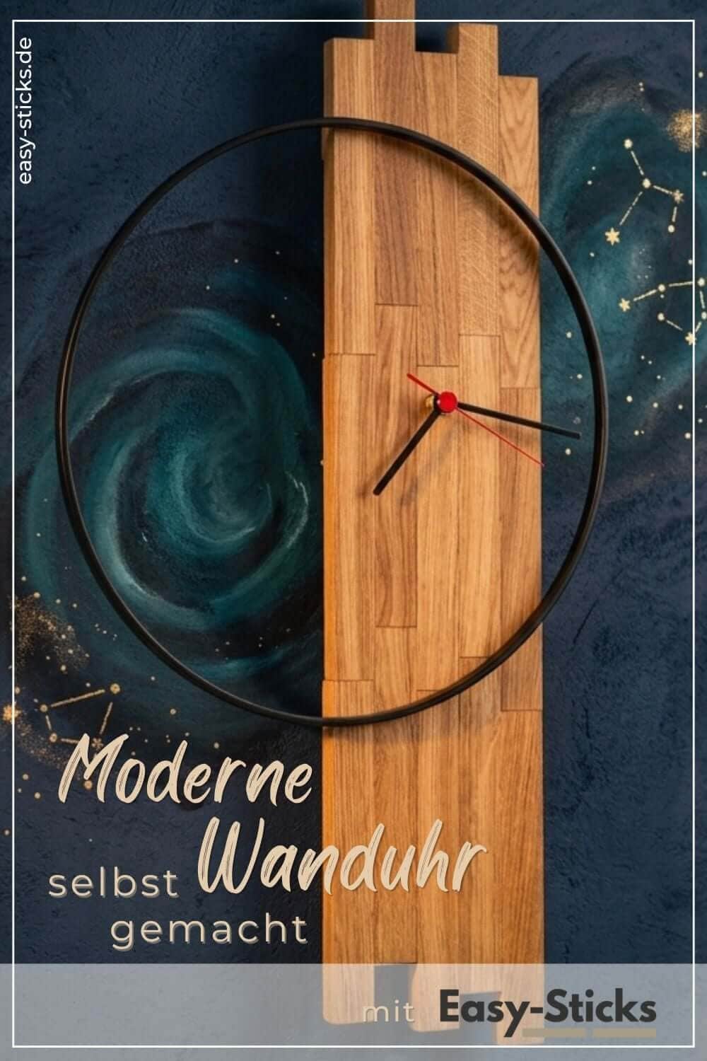 DIY Anleitung Moderne Wanduhr aus Easy-Sticks