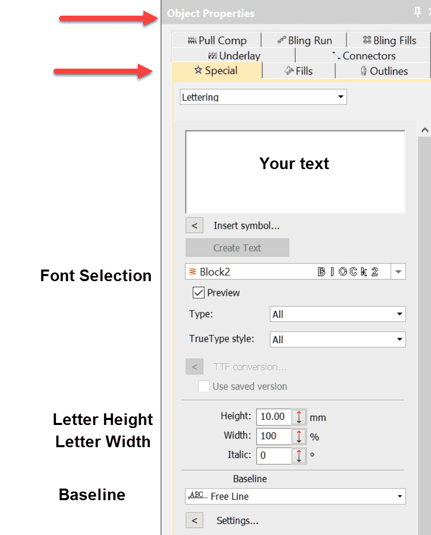 Your first line of lettering created on a Freeline
