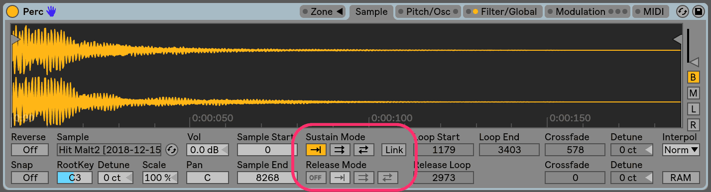 Perc sample in Sampler