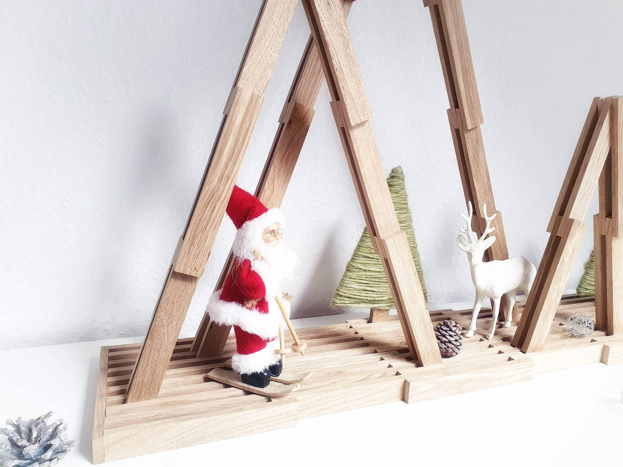 Fertiger Tannenwald aus Easy-Sticks – dekorativ aufgestellt