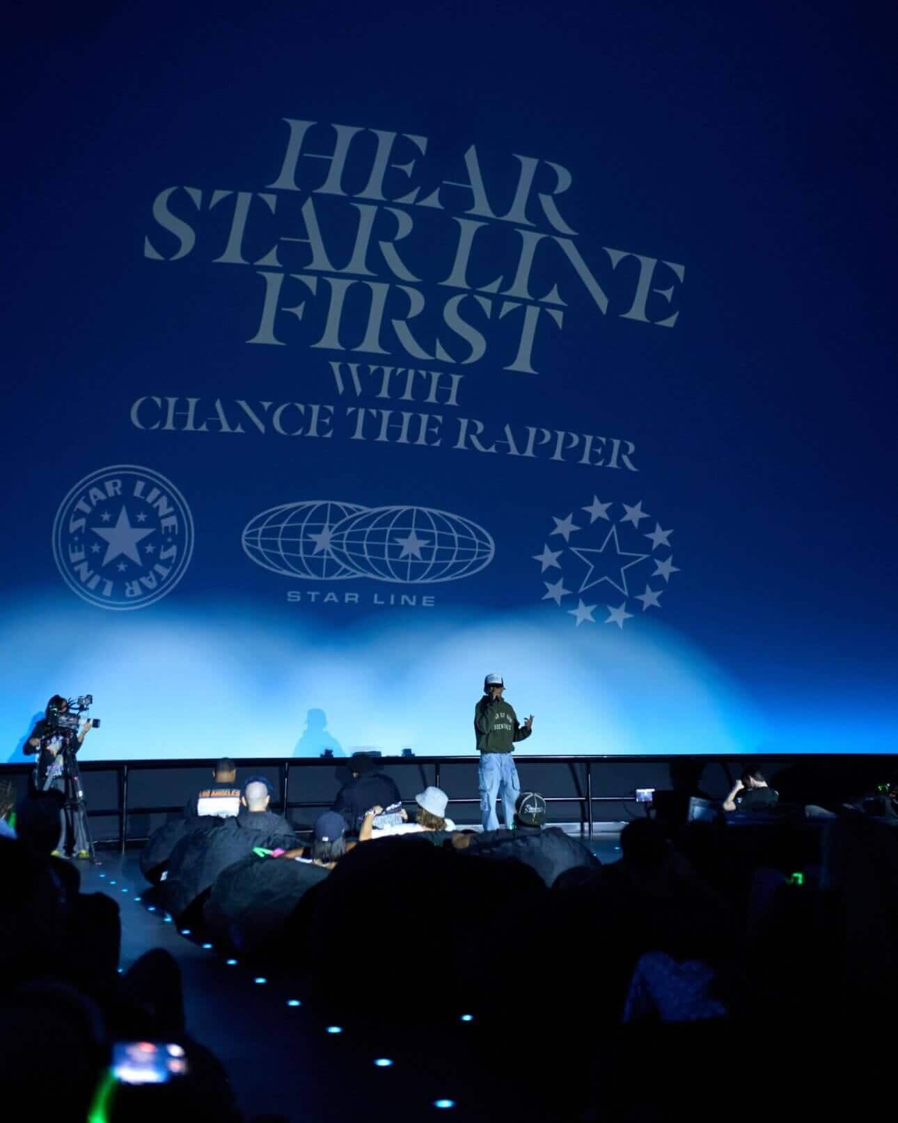 Attendees immersed in the Star Line listening experience inside the Adler Planetarium.