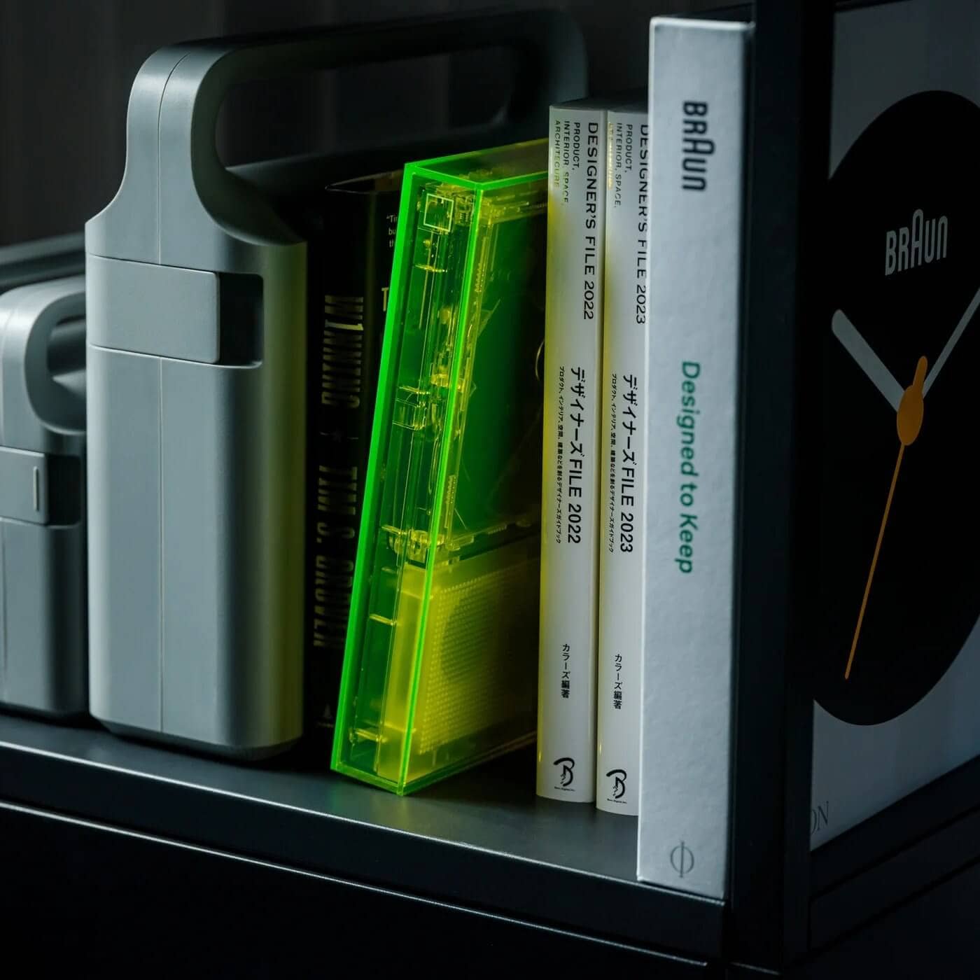 ClearFrame CD player styled with physical music memorabilia