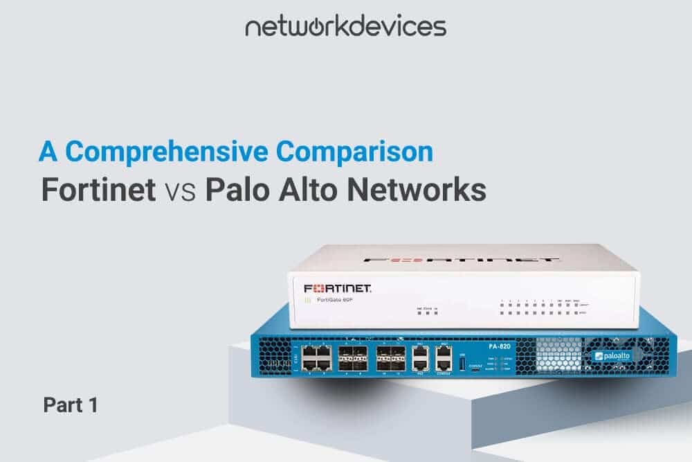 Fortinet vs Palo Alto Networks firewall comparison – Part 1 visual with FortiGate firewall and PA-820 appliances.