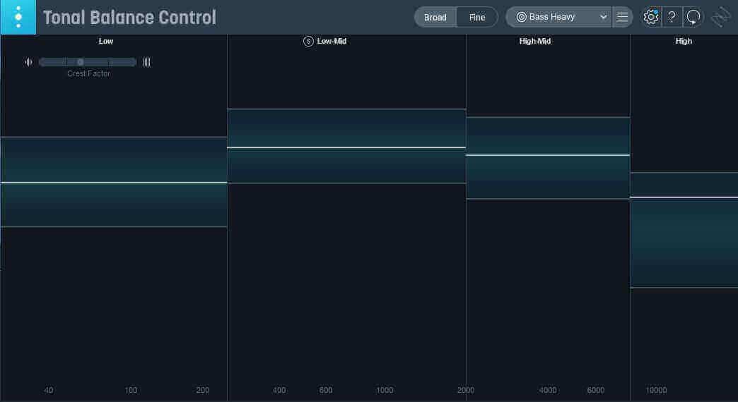 Tonal Balance Control provides a visual representation of your master’s tonal balance curve, along with a contextual visual of how this EQ curve compares against a reference track, album or even genre