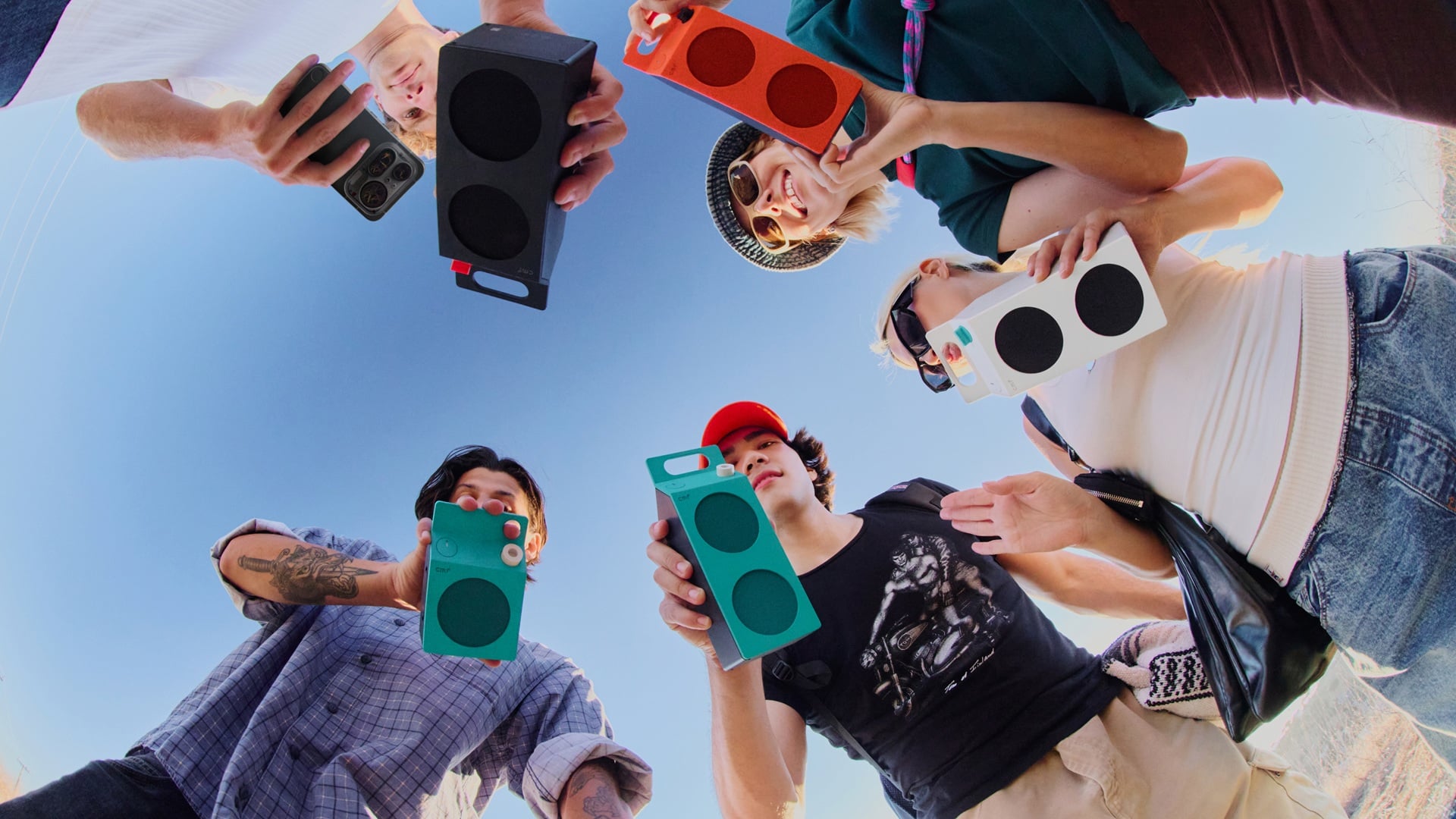 CMF Speaker M and Speaker S in their colorful portable designs