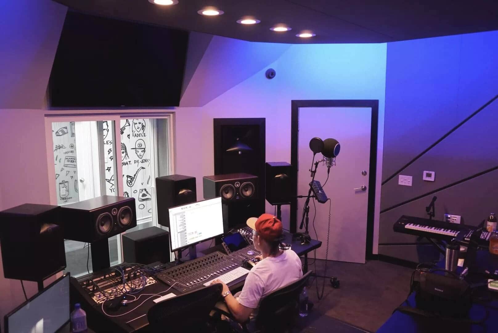 Mix Engineer David Kim in the studio