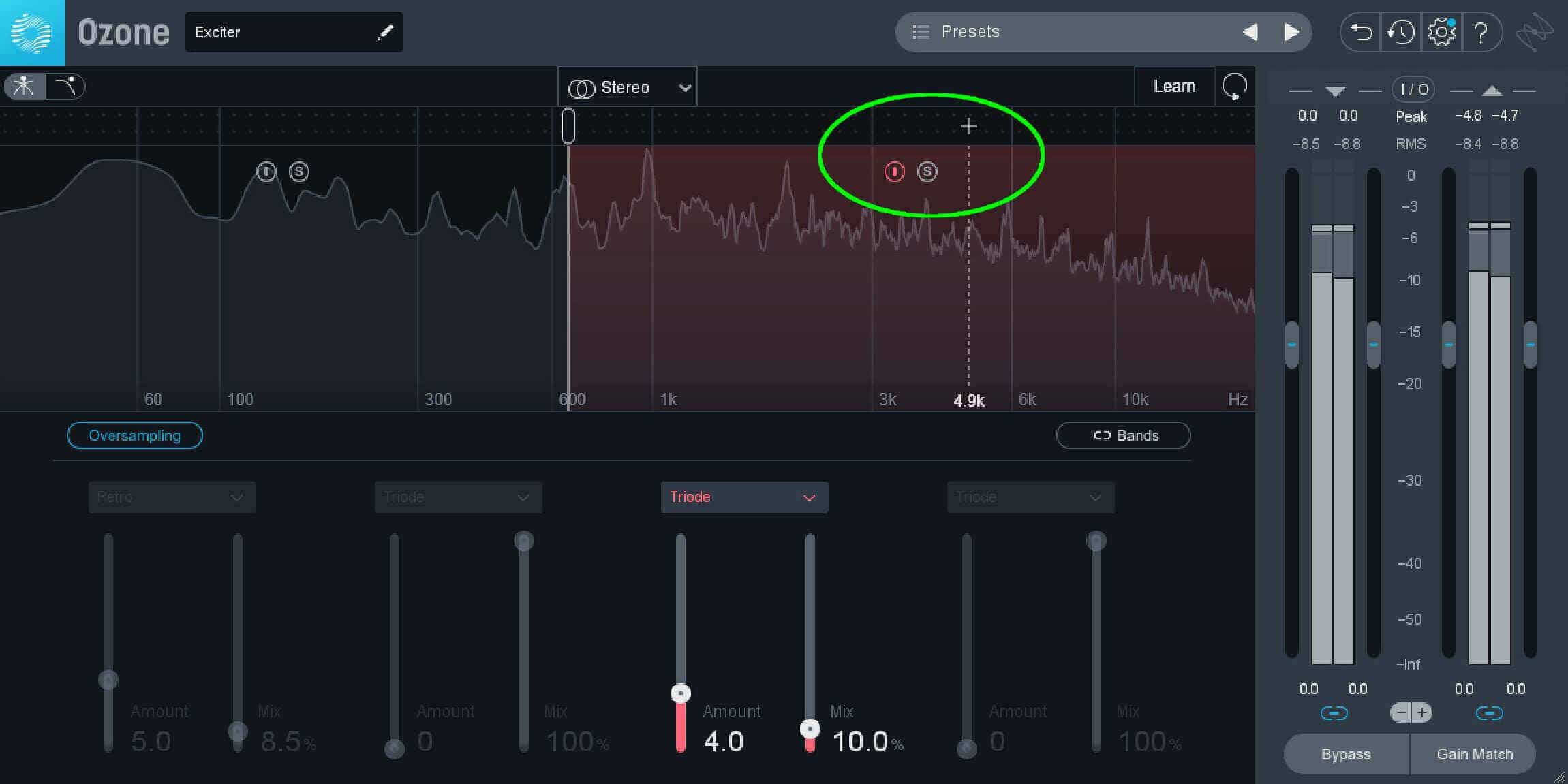 For specific-use cases, you can achieve finer control of your Exciter through the use of crossovers
