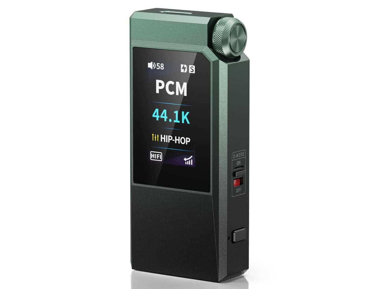 Close-up view of the FiiO QX11 DAC showing its premium construction